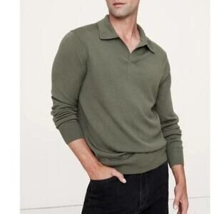 Banana Republic Merino Wool Johnny Collar Sweater Longsleeve Pullover Men XL NWT